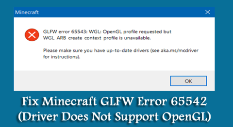 Solucione el error 65542 de Minecraft GLFW (el controlador no es compatible con OpenGL)