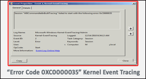 “Kode Kesalahan: 0XC00000035” Pelacakan Peristiwa Kernel [10 PERBAIKAN MUDAH]