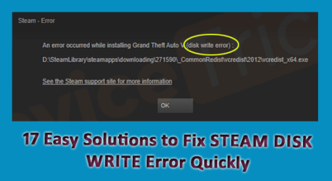 S-a remediat „Eroarea de scriere pe disc Steam” pe Windows 10/11 [EXPLICAT]