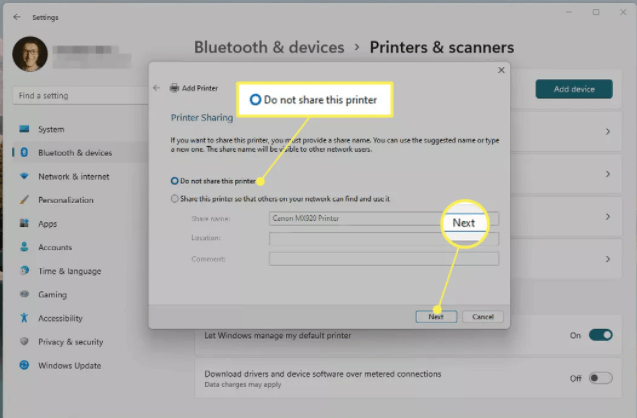 Hoe bekabelde/draadloze printers toevoegen in Windows 11?