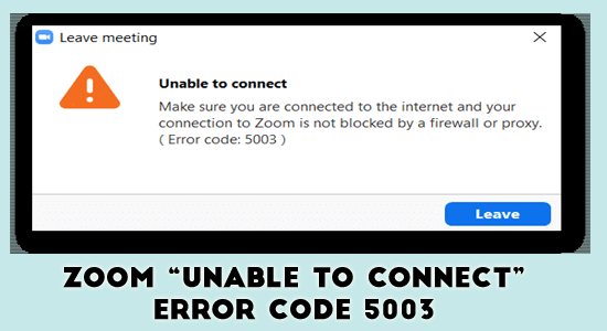 FIXED: Zoom “Unable to Connect” Error Code 5003 Windows 11