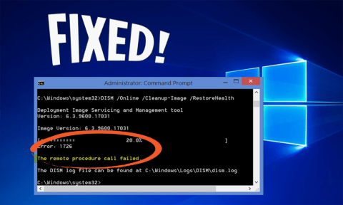 [수정됨] 오류 1726: Windows 10/8.1/8에서 원격 프로시저 호출 실패