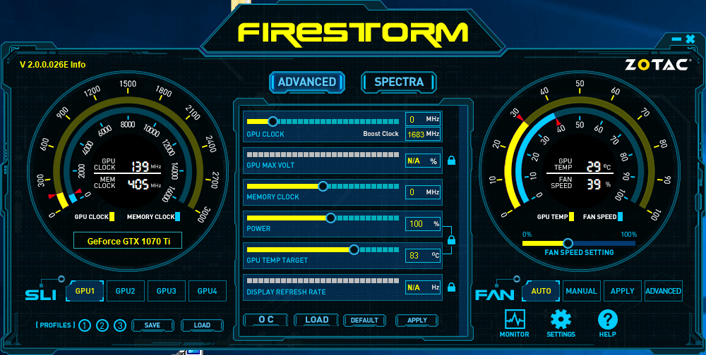 Приложение для управления вентиляторами пк. Zotac Firestorm v2.0.0. Zotac Firestorm v1.0.44.006. Зотак Firestorm. Программа для разгона видеокарты NVIDIA.