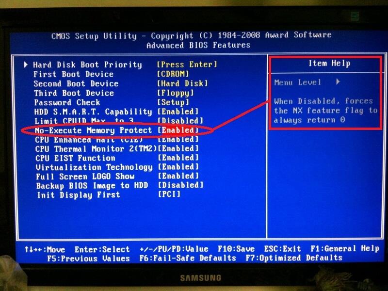 Bugcheckcode 239. No-execute Memory protect в биосе. No-execute Memory protect в биосе где находится. Advanced BIOS features. NMI Hardware failure BUGCHECKCODE 128.