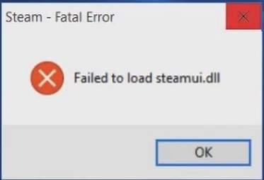 Corrigir erro fatal “Falha ao carregar Steamui.dll” Windows 11/10