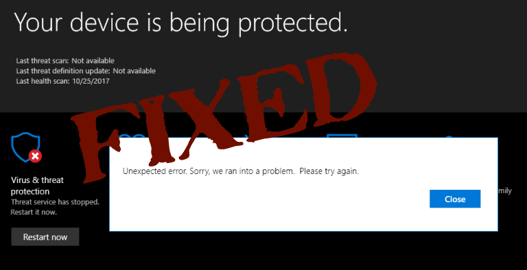 [RÉSOLU] Erreur inattendue de Windows 10 Defender et le service de menace Microsoft Defender a arrêté l'erreur