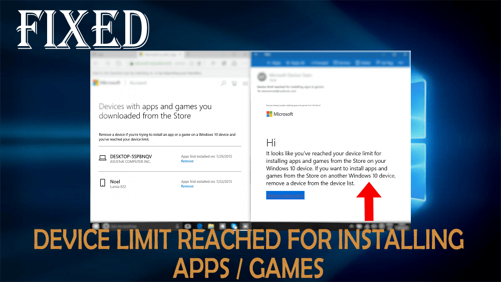 Metode untuk Memperbaiki "Batas Perangkat Tercapai untuk Menginstal Aplikasi / Game" di Windows 10