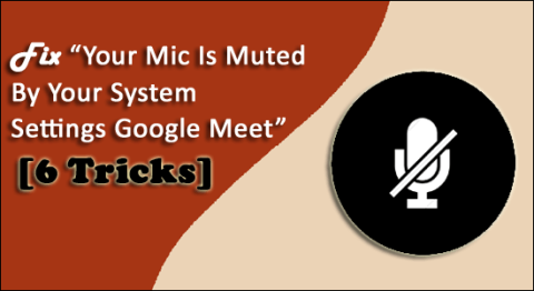 Correction de Votre micro est mis en sourdine par vos paramètres système Google Meet [6 astuces]