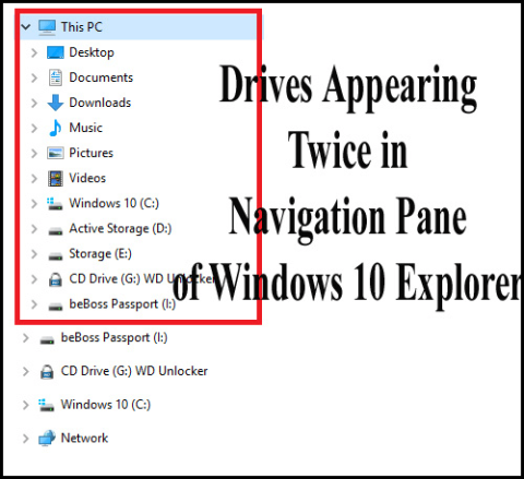 Как исправить двойное появление дисков в панели навигации проводника Windows 10