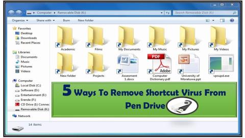 5 Cara Menghapus Virus Pintasan Dari Pen Drive