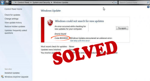 6 skutecznych sposobów naprawy błędu Windows Update 8024402C