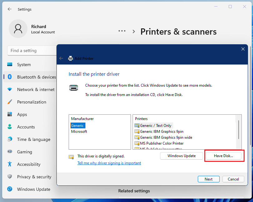 Hoe bekabelde/draadloze printers toevoegen in Windows 11?