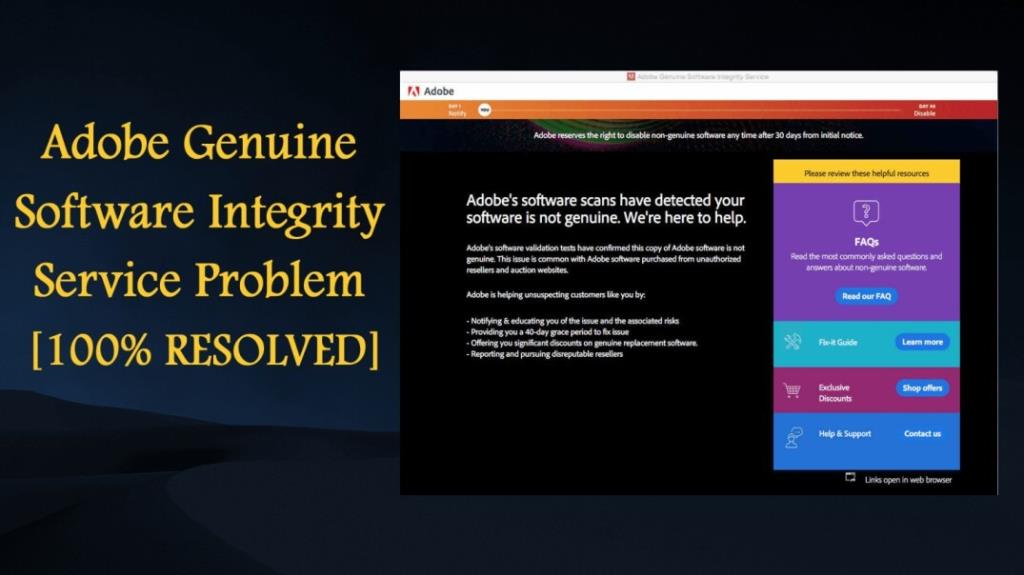 Corriger l'erreur Adobe Software n'est pas authentique sur Windows et Mac [100% RÉSOLU]