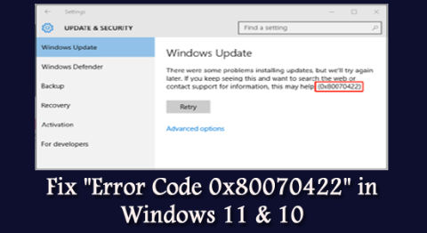 Windows 11 및 10에서 오류 코드 0x80070422 수정 [2022 GUIDE]