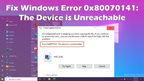 Cum se remediază eroarea Windows 0x80070141: dispozitivul este inaccesibil?