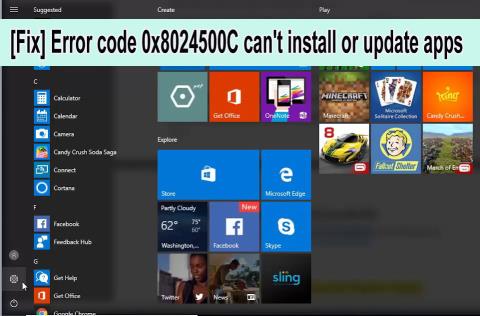 วิธีแก้ไขรหัสข้อผิดพลาด Windows Store 0x8024500C