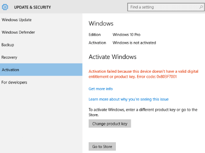 24 häufigste Windows 10 Aktivierungsfehlercodes und ihre Fixes [AKTUALISIERT]
