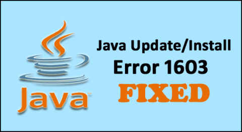 แก้ไข Java Update/Install Error 1603 ใน Windows 10