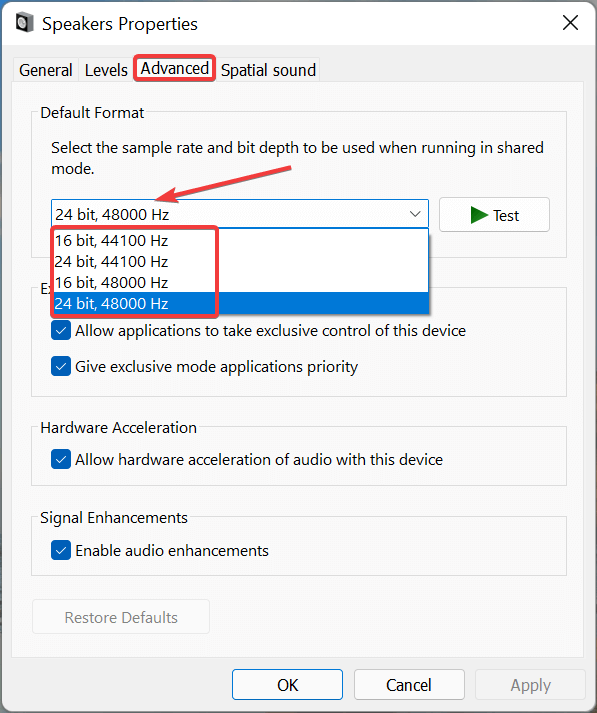 Solucione el "Crujido de audio/sonido" en Windows 11 [GUÍA PASO A PASO]