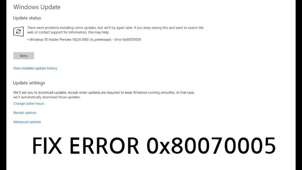 [RESUELTO] Cómo reparar el código de error de actualización de Windows 0x80070005