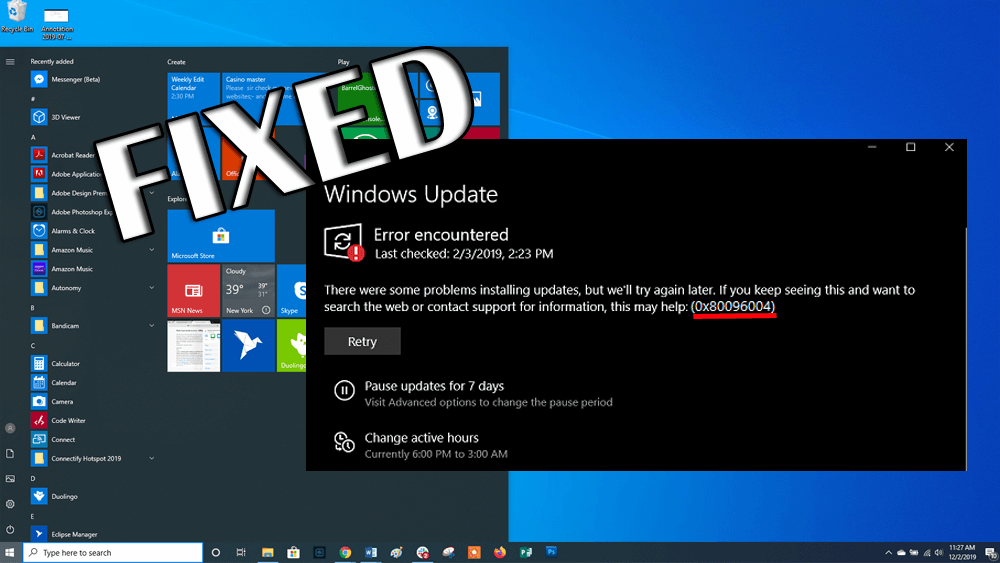 How to Fix Window 10 Update Error 0x80096004?