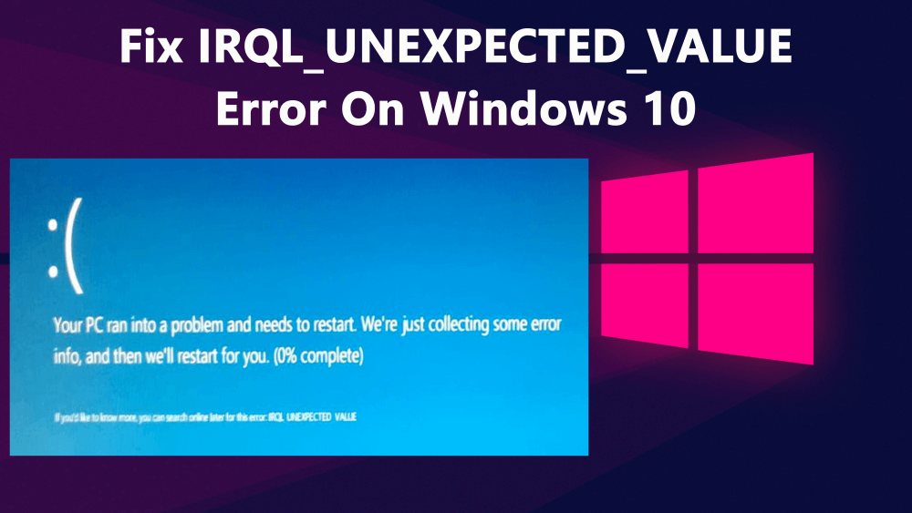[ASK] IRQL_UNEXPECTED_VALUE Kesalahan pada Windows 10