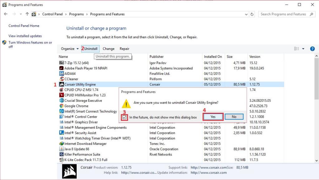 Come correggere l'errore di aggiornamento del motore di utilità Corsair