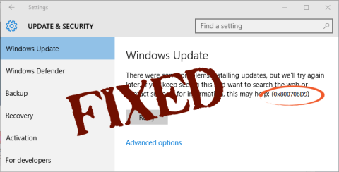 5 oplossingen om Windows 10 Update Error Code 0x800706D9 te repareren
