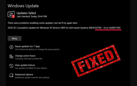 Sửa lỗi cập nhật Windows 10 0x80071160 - Chỉnh sửa và thủ thuật tốt nhất
