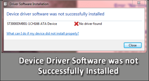 [100% 해결]: 장치 드라이버 소프트웨어가 성공적으로 설치되지 않았습니다.