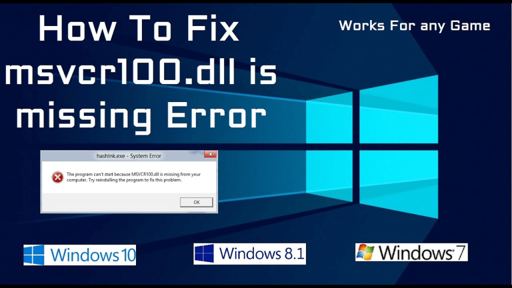 Msvcr100.dll. Windows 7 Error msvcr100 dll. Dll download Windows 10. Libcairo-2 dll Error Repair Guide - "libcairo-2 dll is missing" Fix for your PC. Ошибка game dll