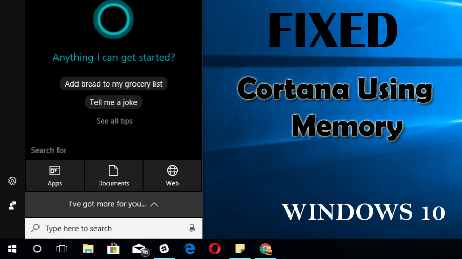 Remediați Cortana folosind memoria pe Windows 10 [pas cu pas]