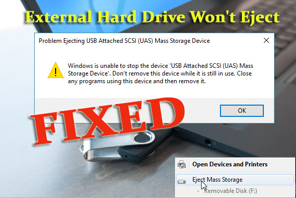 Windows 10에서 "외장 하드 드라이브를 꺼낼 수 없음"이 수정됨 [5가지 안전한 방법]