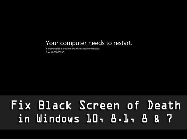 Perbaiki Black Screen of Death di Windows 10 [PEDOMAN LUAS]