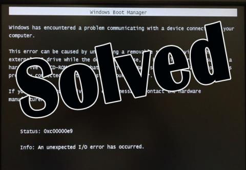 [Rozwiązany] 7 przetestowanych rozwiązań do naprawy kodu błędu 0xc00000e9 Windows 10