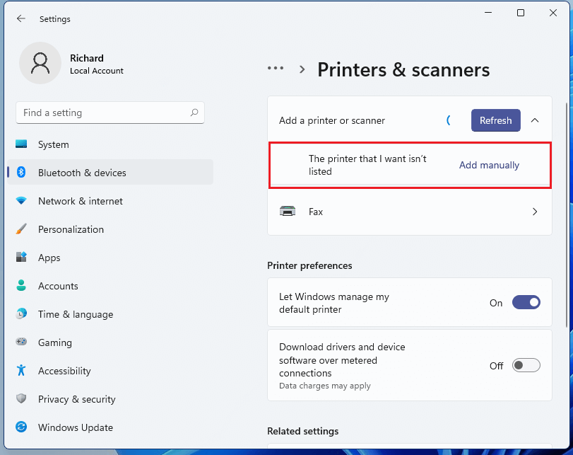 Hoe bekabelde/draadloze printers toevoegen in Windows 11?