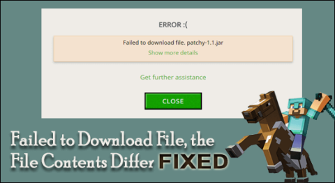 Perbaiki Gagal Mengunduh File, Isi File Berbeda Kesalahan Minecraft