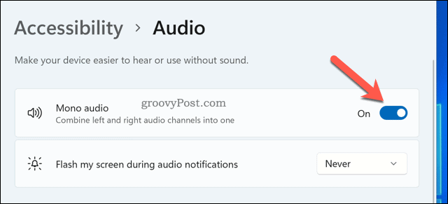 Cum să activați sau să dezactivați audio mono pe Windows 11