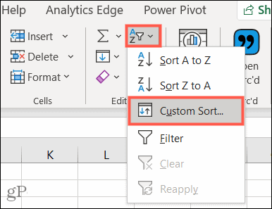 Cách sử dụng Tính năng sắp xếp tùy chỉnh trong Microsoft Excel