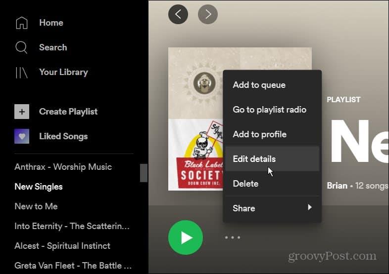 Cara Menukar Gambar Senarai Main Spotify