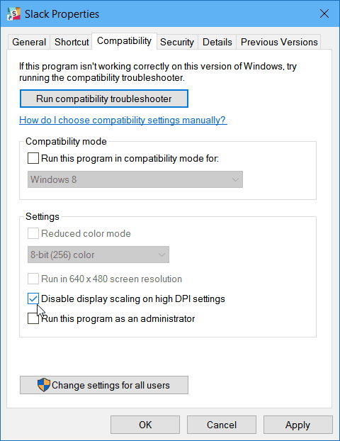 Fix Fuzzy Windows 10-tekst op schermen met hoge resolutie