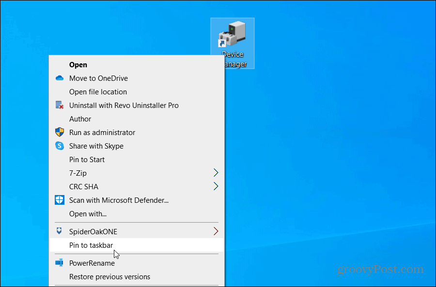 Come creare un collegamento a Gestione dispositivi su Windows 10