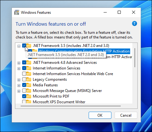 So aktivieren Sie .NET Framework 2.0 und 3.5 in Windows 11