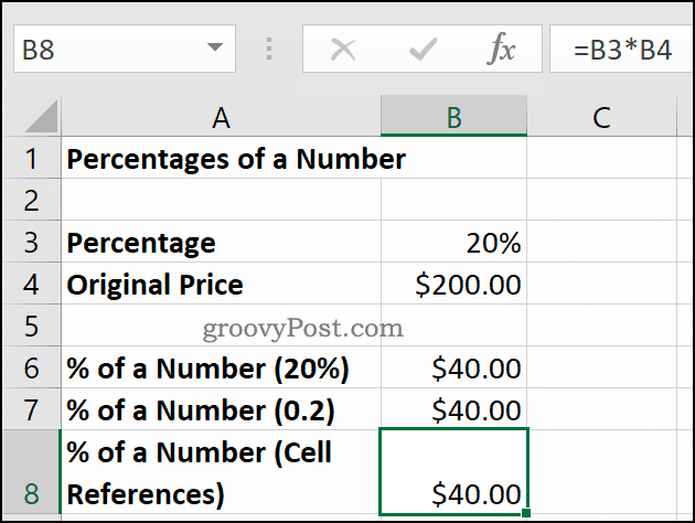 Cum se calculează creșterea sau scăderea procentuală în Excel