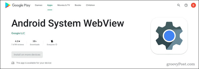 O que é o WebView do sistema Android?