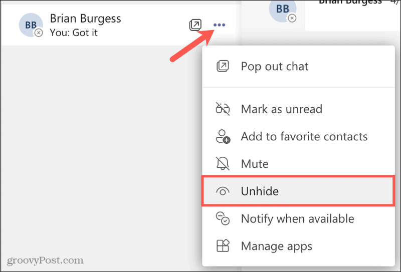 Comment supprimer ou masquer une conversation dans Microsoft Teams