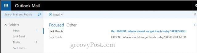 Sortați e-mailurile importante utilizând Inbox focalizat pentru Outlook