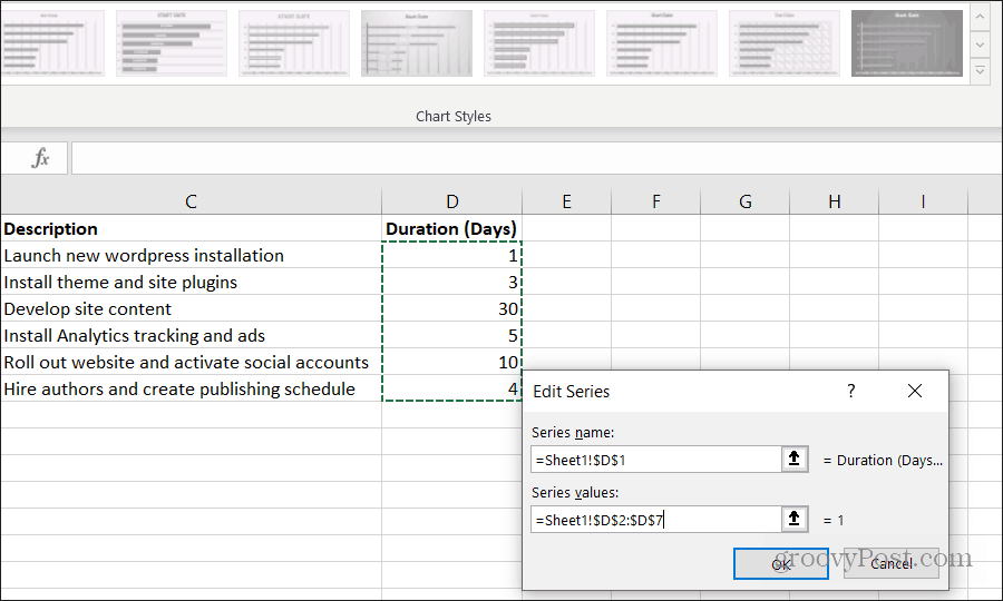 Cum se creează o diagramă Gantt în Excel