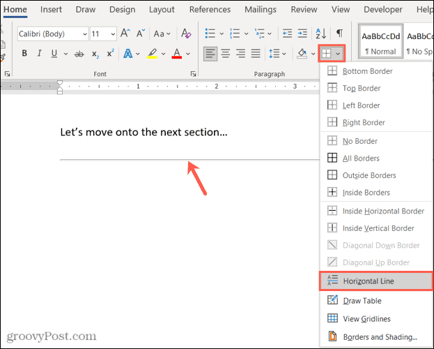 Microsoft Word で水平線を削除する方法