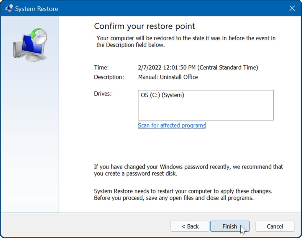 كيفية إنشاء نقطة استعادة على Windows 11
